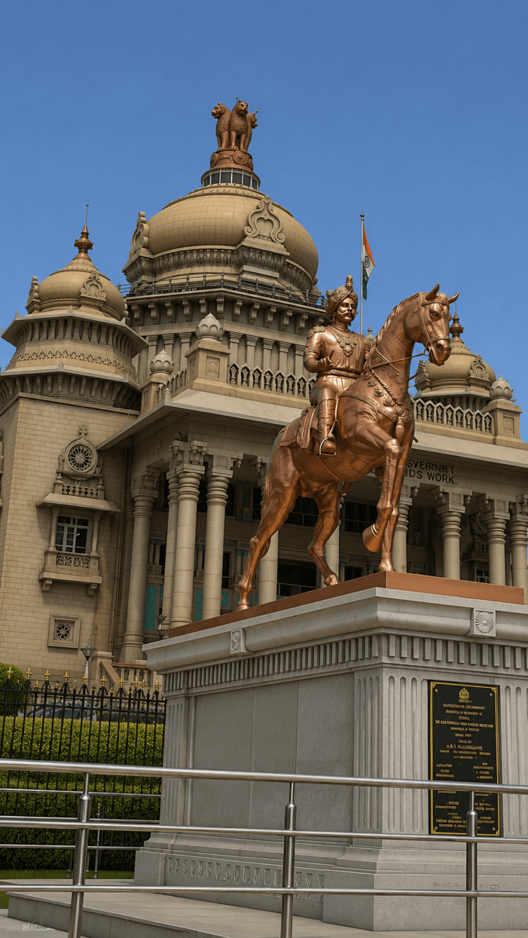 ನಾಡಪ್ರಭು ಕೆಂಪೇಗೌಡರ ಜಯಂತಿ 2026. ಬೆಂಗಳೂರು ನಗರ ಸ್ಥಾಪಕ ನಾಡಪ್ರಭು ಕೆಂಪೇಗೌಡರ ಭಾವಚಿತ್ರ. 1537ರಲ್ಲಿ ಬೆಂಗಳೂರು ಕೋಟೆ, ಪೇಟೆ, ಕೆರೆ, 8 ದ್ವಾರ ನಿರ್ಮಿಸಿದ ಯಲಹಂಕ ಪಾಳೇಗಾರ. ವಿಜಯನಗರ ಸಾಮ್ರಾಜ್ಯದ ದೊರೆ